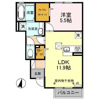 ジェイド旭【1階】の間取り