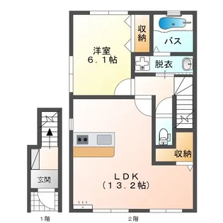 ル・シェノン【2階】の間取り