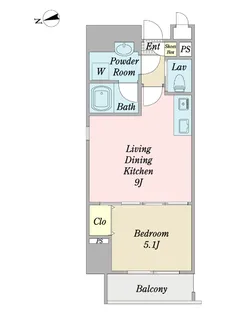 プレジリア九段下【8階】の間取り