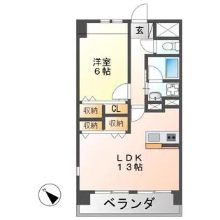 スカイヒルズマンション【3階】の間取り