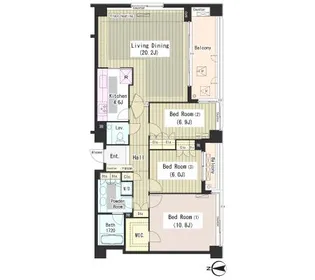 外苑レジデンス【6階】の間取り