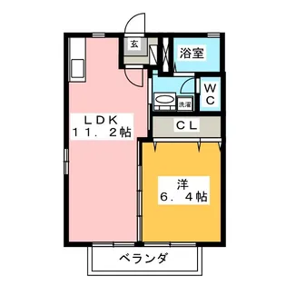 ディアス本野 B棟【2階】の間取り