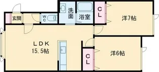 クレア花園【2階】の間取り