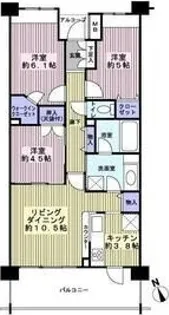 クレアシティ西船橋【3階】の間取り