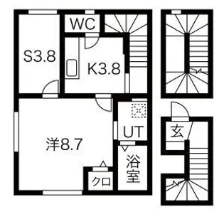ヴィルヌーヴI、II【3階】の間取り