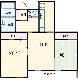 タウン唐山F棟【1階】の間取り