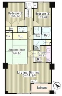 田園調布南マンション【3階】の間取り