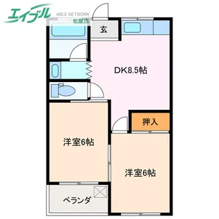 塩マンション【2階】の間取り