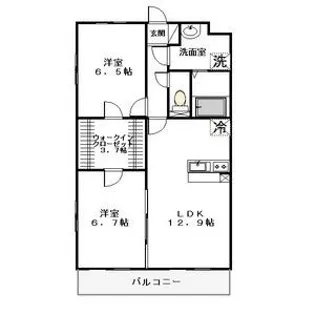 サニーサイド東宝木 I【3階】の間取り