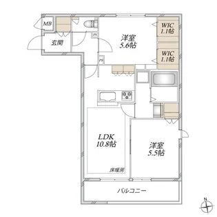 クレ ド ボヌール【3階】の間取り
