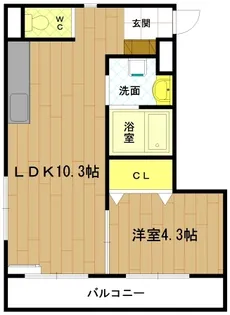HALF SEVEN 宮後【1階】の間取り
