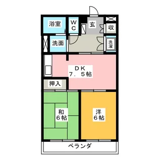 第2レジデンス海野【1階】の間取り