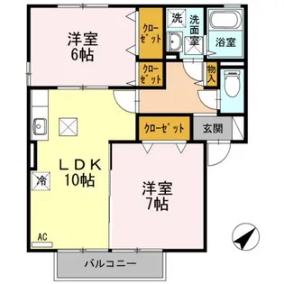 グランモア西市 A棟【1階】の間取り