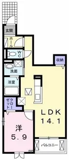ピエール ヴィラージュ【1階】の間取り