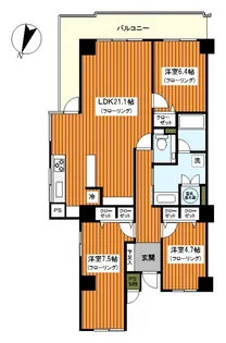 ローズハイツ横浜西口【5階】の間取り