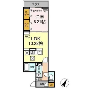 アナシエ亀有【1階】の間取り