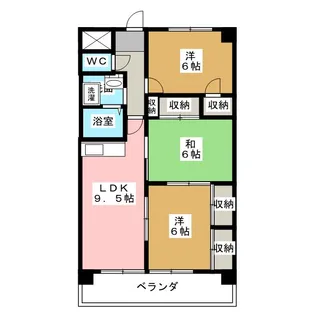 ソレーユ五条 壱番館・弐番館【3階】の間取り