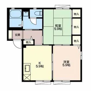 ディアス萩B【1階】の間取り