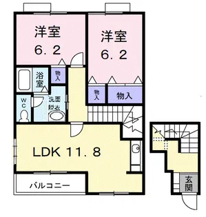 レジデンスさくら台B【2階】の間取り