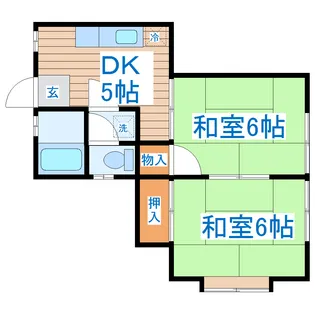 サンライズ袋原【1階】の間取り