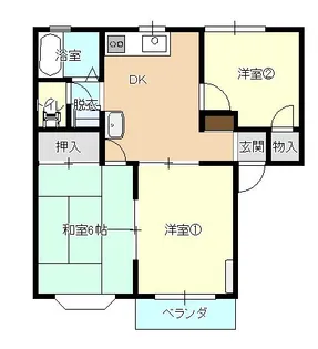 和地ハイツD【2階】の間取り