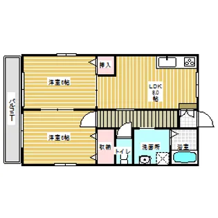 ハイム川東 南棟【1階】の間取り