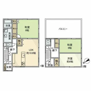 神奈川県横浜市中区本牧元町【一戸建】の間取り