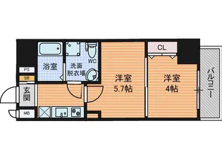 ミュプレ北浜EAST(旧名称 SEST北浜)【15階】の間取り