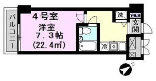 1Kの間取り画像