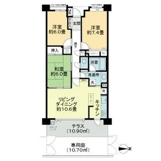 リステージ横浜サクラヒルズ【1階】の間取り