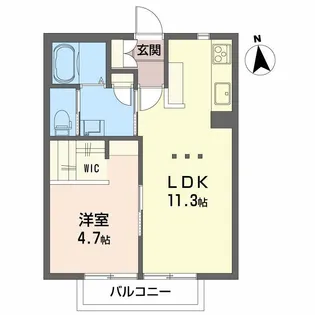 ビアン・シュールB【1階】の間取り