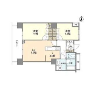 豊洲シエルタワー【13階】の間取り