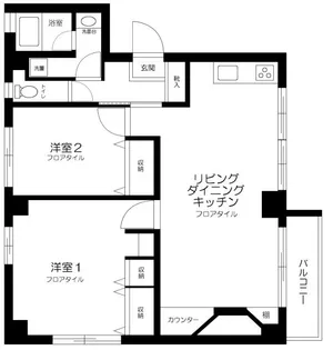 東京都港区東麻布2【マンション】の間取り