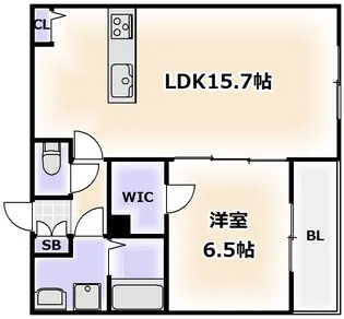 フローラリア阿倍野【1階】の間取り