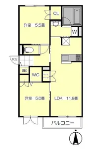 メゾン シャルール【1階】の間取り