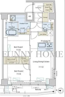 東京都目黒区目黒本町1【マンション】の間取り