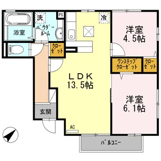 ヴィラ桜木 A棟【1階】の間取り