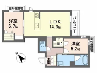 シャーメゾン アプリクス【2階】の間取り