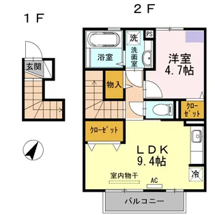 ジュネス涼風【2階】の間取り