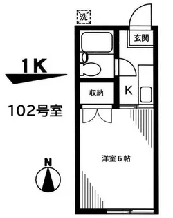 ヒューマンハイツ高木【1階】の間取り