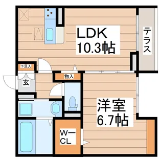 グランドゥールK八乙女【3階】の間取り