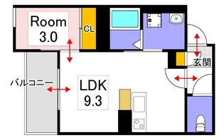 岡山県岡山市北区島田本町1【アパート】の間取り