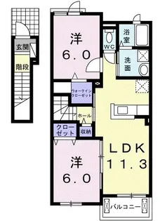 茨城県牛久市さくら台2【アパート】の間取り