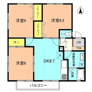 ロイヤルヒルズ山王【2階】の間取り