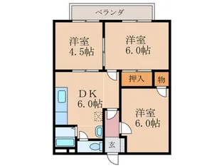 福岡県直方市大字植木【アパート】の間取り