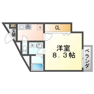 シャルム千里山東【1階】の間取り