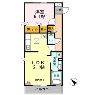 アーベイン田宮【1階】の間取り