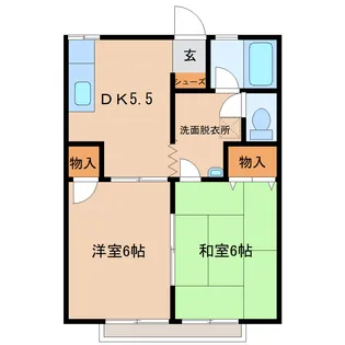 前嶋ハイツA【2階】の間取り