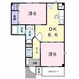 ベルフラワー鳥越【1階】の間取り