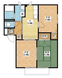 ドミールアッシュ B棟【2階】の間取り